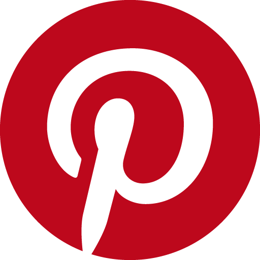 red pinterest icon with link to store page